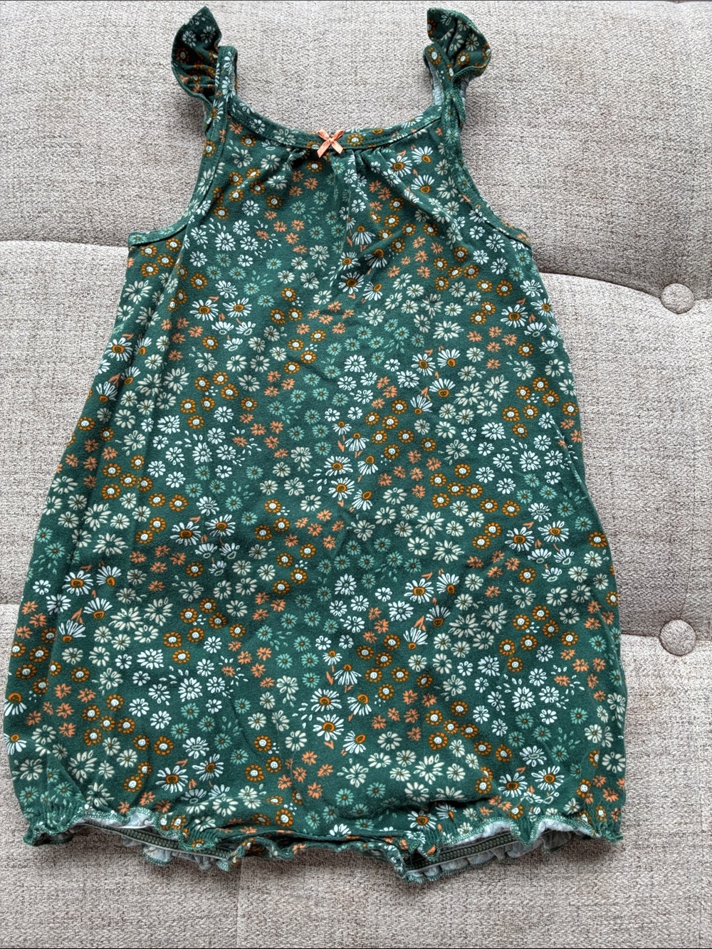 Carter's Green Floral One-Piece Bodysuit
